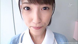 Skinny Japanese nurse Iioka Kanako moans while riding a dick