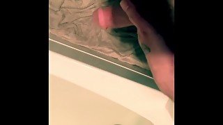 PISSING IN THE BATHTUB AND ON THE FLOOR PEE HUGE DICK DADDY REVAN