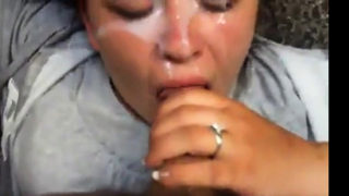 Huge cumshot on her face