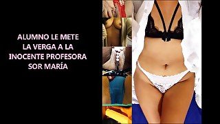 PORNO PARA INVIDENTES  ALUMNO LE METE LA VERGA A LA INOCENTE PROFESORA SOR MARÍA