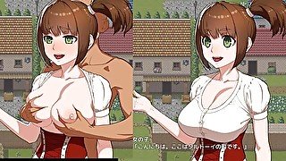 【エロゲー実況体験版)】THE NPC〇『町娘から女魔王まで 〇し放題ヤリ放題』爆乳NPCのおっぱい揉みまくって生中出し・・女NPCにHなことができる同人エロゲー (hentai game）