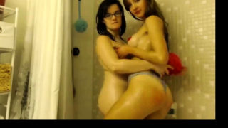 Amateur lesbian girls in the shower