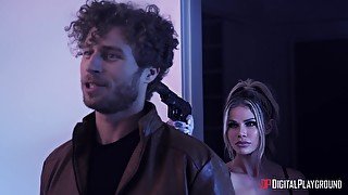 Blonde professional killer Jessa Rhodes fucked by a handsome target