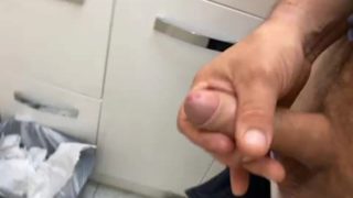 Quick cum at work bathroom