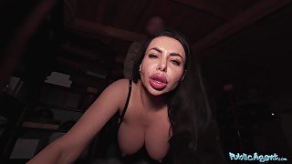 Huge Tits Milf Public Pov Sloppy Blowjob