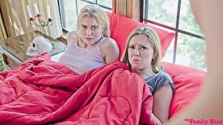 Best friends Chloe Cherry and Haley Reed team up to ride one dick