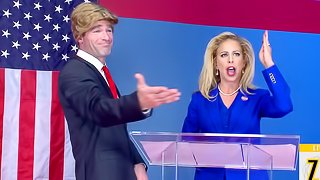 Trump gone mad on hot blonde parody with Cherie DeVille