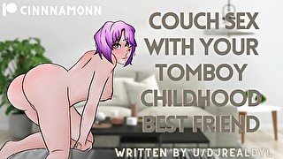 Hot Couch Sex with Your Tomboy Best Friend  ASMR Audio Roleplay  Spanking  Creampie