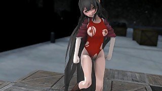 Kamikaze Hentai Dance Kantai Collection Torn Clothes 3D - Black Hair Color Edit Smixix