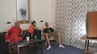 Mother in law fucks him and his wife comes in