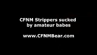 CFNM stripper sucked by amateur party girls