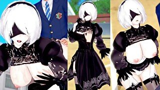 【エロゲーコイカツ！】ニーアオートマタ 2B 3DCG巨乳アニメ動画[Hentai Game Koikatsu! Nier Automata 2B(Anime 3DCG Video)]