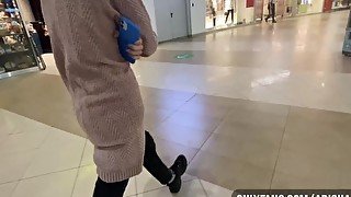 A modest girl with a beautiful figure goes shopping, chooses clothes, and then fucks in the fitting