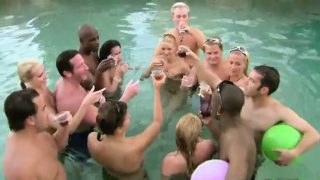 Everyone is naked in the pool party in this XXX reality show