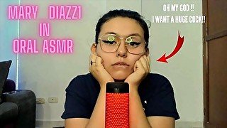 Horny Latina girl begs for huge cock in her mouth in ASMR, CUM IN HER MOUTH!