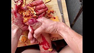 Fat huge Dick Food Porn Cheese Jam