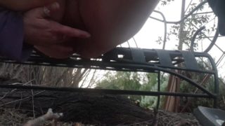 Naughty Aussie Piss and Cum in the Garden .. Watch My Cum Dribble!!  