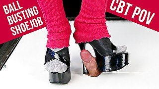 High heels and ballbusting CBT POV