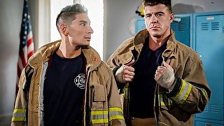 Beefy firefighters Jimmy Fit and JJ Knight fuck hard