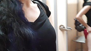 Public Changeroom Sloppy Dildo Blowjob