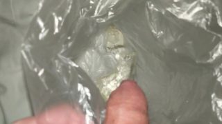 Pissing into a bag on my bed