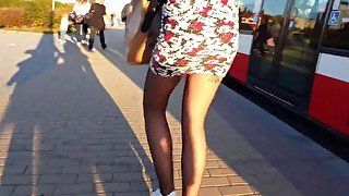 Black pantyhose Blain miniskirt