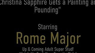 Crammed Cougar Christina Sapphire Teases And Pleases Big Cock Rome Major!