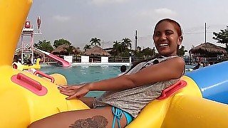 Petite amateur Thai teen Cherry wants some fun on a big european cock