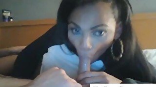 Ebony Spitting And Sucking A Nice Dick