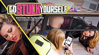 Angel Youngs & Crystal Taylor in Stuck Under The Teacher's Desk