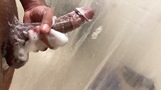 BBC jerking off covered in soap