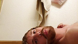 Self facial, my nice load drips out of my mouth!