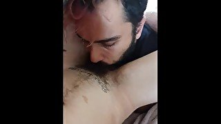 Sucking my transboyfriend big clit