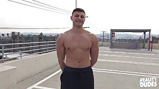 Buffed gay Robert picked up after practice for a fuck