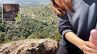 Holyday trekking - Amateur Spanish couple caught flashing strangers fucking in the nature