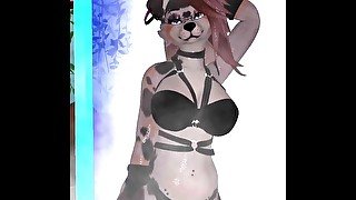 Sensual furry girl dance in Undies (VRchat VR Vtuber)