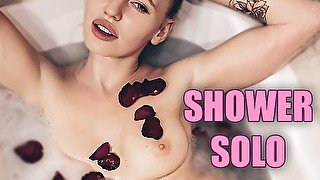 Sexy Blonde Bathroom Sensual Solo - Closeup Masturbation