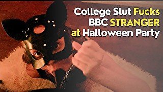 The Queen Lexi sucks BBC at a College Party on Halloween