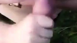 UK Couple Public Blowjob and Cumshot