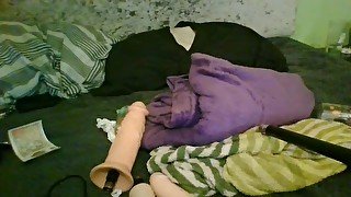 40 minute anal training for my mistress, anal fisting , cum in chastity cage  watch end