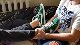 Twink skate gave me socked footjob