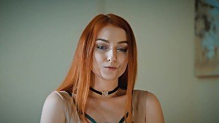 Redheaded girl in sexy lingerie getting destroyed