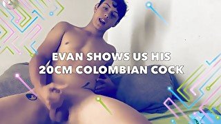 Evan shows us his 20cm Colombian cock