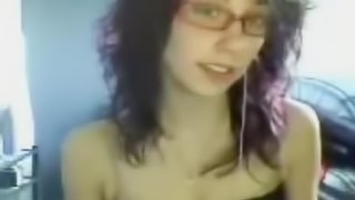 Sexy Brunette Plays With Her Natural Tits In Webcam Clip