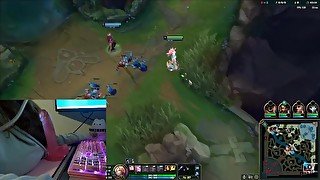 Slutty egirl does Seraphine healslut challenge  on league of legends