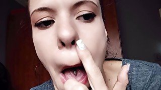 Picking my fat nose and blowing out my snot  Close up nose fetish