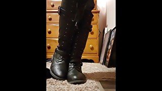 Squeaky Leather Combat Boots 2