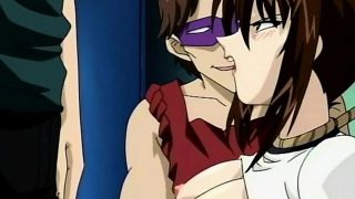 Pussy fingered anime sex slave slurps hot squirt