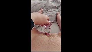 FTM Femboy Cumming on my fave Glass Wand