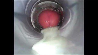 Fleshlight internal view. Big dicks cumming inside and creampie fleshlight